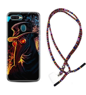 Oppo A5S A15 A16 A54 A55 A73 A74 Kılıf Boyun Asklı Rasta Silikon Karga 1616