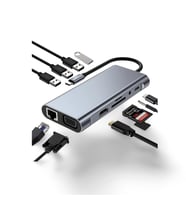 Cosmostech Macbook Pro Air Type-C 11 In 1, 4K Hdmı, Vga, Pd, Usb3.0, RJ45 Ethernet, Sd/tf Card Reader, 3.5mm Aux, Çevirici Hub Adaptör