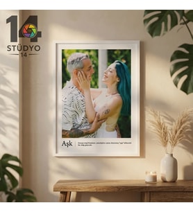 Stüdyo 14 Kişiye Özel Fotoğraflı Çerçeveli Tablo – Fotoğraf ve Kelime Özelleştirmeli Dekoratif Hediye