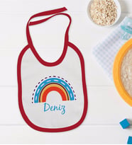 BK Kids Kişiye Özel İsimli Kırmızı Bebek Mama Önlüğü-2