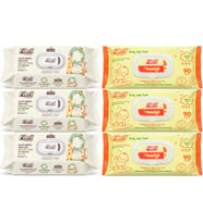 Fibril Islak Havlu Bebek Mendil 90 Yaprak Zeytinyağlı & Bebek (Karma 6 Lı Set) 540 Yaprak