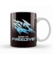 Freediving Freediver Scuba Diving Diver Underwater Ocean Sea Kupa Bardak Porselen