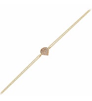 Altın Zincir Damla Bileklik 14K Rose Gold (Çok Renkli)