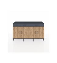 Kronos Konsol 4 Raflı 3 Çekmeceli 4 Kapaklı 176x59x99 Antrasit-Çam/Antrasit