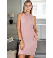 Z9012 DEWBERRY BAYAN ELBİSE-PEMBE