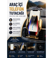 Kablosuz Şarjlı Araç Telefon Tutucu Otomatik Sensörlü 360° Döner