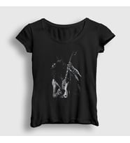 Presmono Kadın Siyah Hold Guitarist Guns N' Roses Slash T-Shirt 403882tt