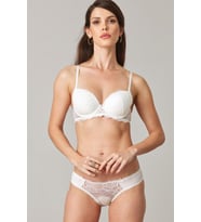 Pierre Cardin Lingerie Premium Balenli Dantelli Destekli Kutulu Sütyen ve Külot Takım (Ekru)