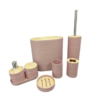BANYO TAKIMI 8 PARÇA PEMBE-BEYAZ-SİYAH