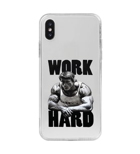Iphone X ve XS Uyumlu Arnold Fitness Tasarımlı Şeffaf Telefon Kılıfı