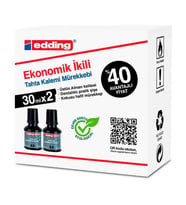 Edding Ekonomik İkili Tahta Kalemi Mürekkebi Siyah 2x30ml