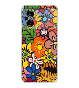 PrintiFy Xiaomi Poco M5 ile Uyumlu 1mm Slim Fit Retro Renkler 2 Baskılı Şeffaf  Kılıf