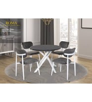 ROMA MASA, UMAY METAL SANDALYE, KOYU GRİ, BEYAZ
