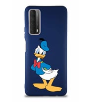 Huawei P Smart 2021 Soft Premier Kapak Donald Duck-D Tasarımlı Silikon Kılıf - Lacivert (Şeffaf)