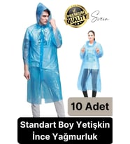10'lu Taşınabilir Kadın Erkek Unisex Yağmurluk Su Geçirmez Kullanımlık Kamp Yürüyüş Kapşonlu