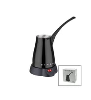 SİYAH ELEKTİRKLİ CEZVE TÜRK KAHVE MAKİNESİ 5 FİNCAN - 400ML HAZNE PASLANMAZ ÇELİK 360 DERECE DÖNEBİLME SCM-2960 (5343)