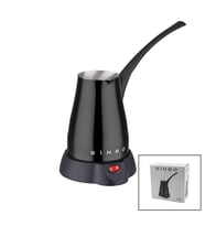 SİYAH ELEKTİRKLİ CEZVE TÜRK KAHVE MAKİNESİ 5 FİNCAN - 400ML HAZNE PASLANMAZ ÇELİK 360 DERECE DÖNEBİLME SCM-2960 (5343)