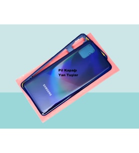 Tkgz - Samsung Galaxy A31 A315 FULL KASA Arka Kapak Batarya Kapağı - MAVİ