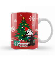 Felix The Cat Around The Christmas Tree Kupa Bardak Porselen