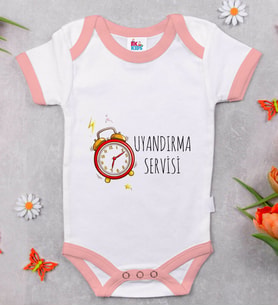 BK Kids Uyandırma Servisi Tasarımlı Pembe Bebek Body Zıbın-1