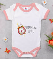 BK Kids Uyandırma Servisi Tasarımlı Pembe Bebek Body Zıbın-1