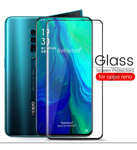 Oppo Reno 10X Zoom Uyumlu Zore Kenarları Kırılmaya Dayanıklı Cam Ekran Koruyucu (Siyah)