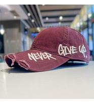 Valkyrie Unisex Bordo Never Give Up Nakışlı Baseball Şapka Ayarlanabilir Vintage Streetwear Spor Kep
