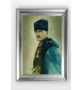 Gümüş Çerçeveli Atatürk Tablo a140