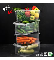 Porsima 3185 4lü 8 Litre Dolap Içi ve Buzdolabı Içi Düzenleyici Banyo Mutfak Organizeri 20X32X7 cm