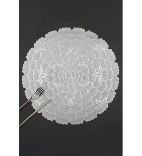6’lı Amerikan Servisi Supla Yuvarlak Gümüş 38 Cm – ACR-623/20