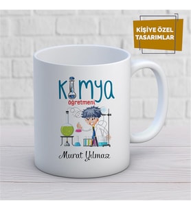 Kişiye Özel İsim Yazılabilir Kimya Öğretmeni Kupa Bardak