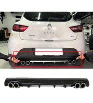 Renault Clio Mk4 Siyah Difüzör Çiftli Yuvarlak Egzoz Görünümlü D Tip Difizör 2012-2019