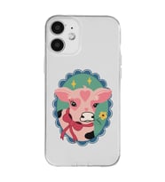 Iphone 12 Uyumlu İnek Tasarımlı Şeffaf Telefon Kılıfı