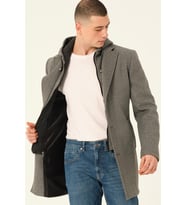 PLT8376 DEWBERRY ERKEK PALTO-KOYU GRİ