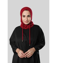 Kırmızı Bağcıklı Balaklava Boyunluklu Bere Triko Düz 2325_31