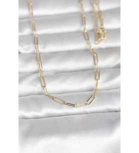 CM 14K Gold Renk Ataç Zincirli Model 60 cm Kadın Kolye - TJ-BKO10985