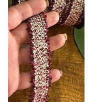 EN 2 CM TRİKO PÜSKÜLLÜ ŞERİT DİKİŞ GİYİM AKSESUARI (1 METRE) (Bordo)