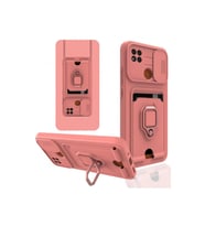 Xiaomi Redmi 9c Kılıf Zuma Kartvizitli Yüzüklü Silikon - Pembe