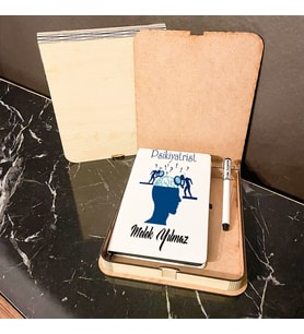 Psikiyatrist Ahşap Kutulu Defter Kalem Set