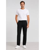 Erkek Modern Klasik Kesim Keten Pantolon 1210-Siyah