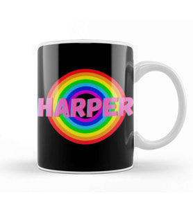 Harper  Name personalized Custom   vintage Retro Rainbow Style Design Gift Baby Gift For Her Kupa Bardak Porselen