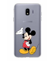 Samsung Galaxy J4 Kapak Mickey Mouse Tasarımlı Şeffaf Silikon Kılıf