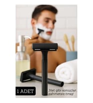 Şık Siyah Plastik Tıraş Aleti – Jilet Takılabilir, Ergonomik Saplı