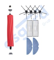 ROBOROCK S7 ( PLUS- MAXV-MAXV ULTRA- PRO ULTRA ) UYUMLU 1 Ana Fırça 4 Yan Fırça 2 Filtre 2 Mop PKT-iasgf0000727