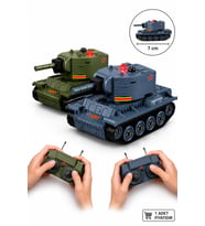 Uzaktan Kumandalı Mini Savaş Tankı 1:64 Şarjlı İnteraktif RC Oyuncak 7cm