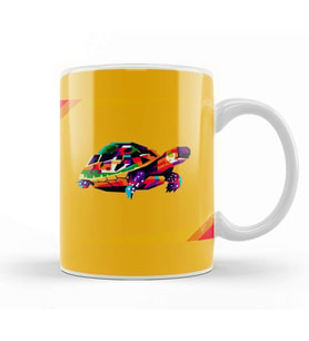 Colorful Turtles In Pop Art Design Kupa Bardak Porselen