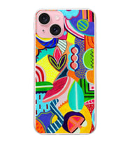PrintiFy Apple  iPhone 15 ile Uyumlu 1mm Slim Fit Retro Renkler 6 Baskılı Şeffaf  Kılıf
