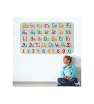 Eğitici Renkli Türkçe Alfabe ve Sayı Eğitim Stickerı, Çocuk Odası, Anaokulu Duvar Stickerı-3899-60x105