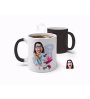 BK Gift Kişiye Özel Anneler Günü Temalı Ev Hanımı Anne Karikatürlü Sihirli Kupa Bardak-1 (Beyaz)