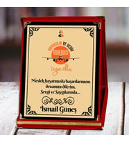 Havacılık Ve Uçak Mühendisi Baskılı Plaket (1. Tasarım)  Kişiye Özel (Kırmızı)